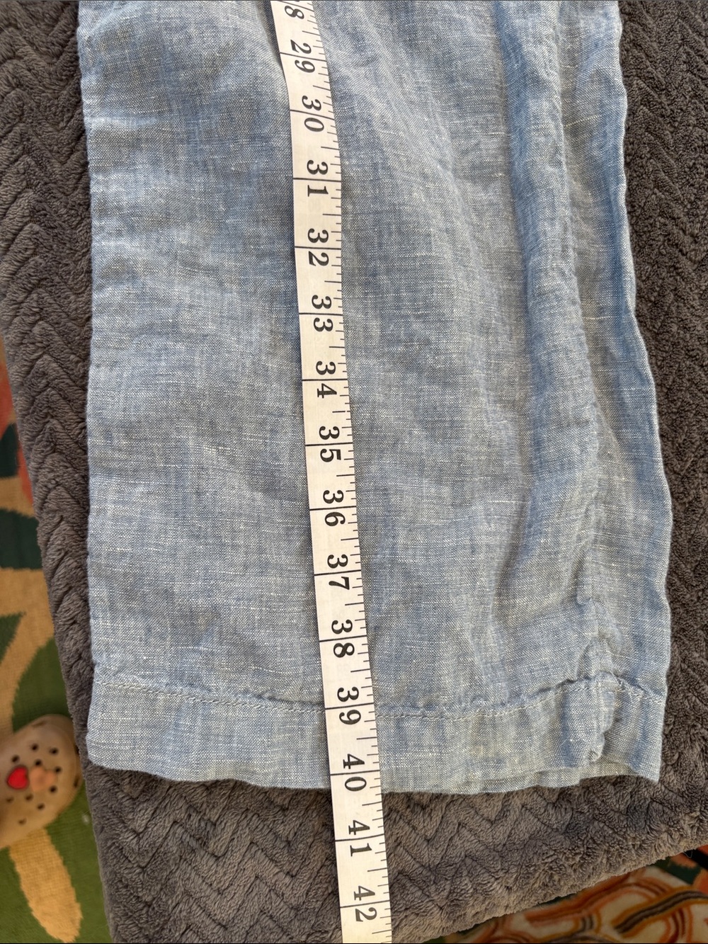 Athleta Light Blue Wide-Leg Linen Blend Pants - Picture 10 of 12